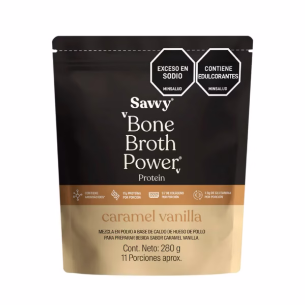 Bone Broth Power Caramel Vainilla Polvo  X 280 gr Savvy