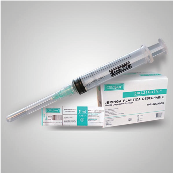 Jeringa Alfa 3P 5 Ml 21 X 1 1/2  Alfa Trainning.