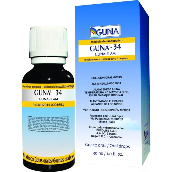 Guna Flam 34 Gotas X 30 ml Eurolife - Venta Bajo Formula Medica