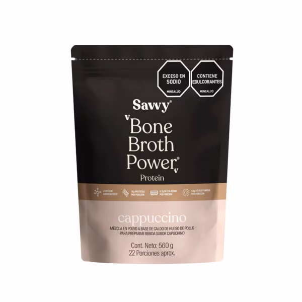 BONE BROTH PROTE CAPUCHINO X 560G SAVVY